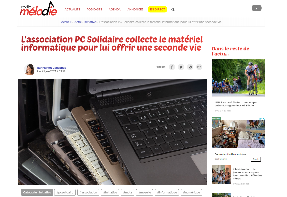 Gazette Moselle juin 2023 PC Solidaire organise grande collecte matériel informatique solidaire